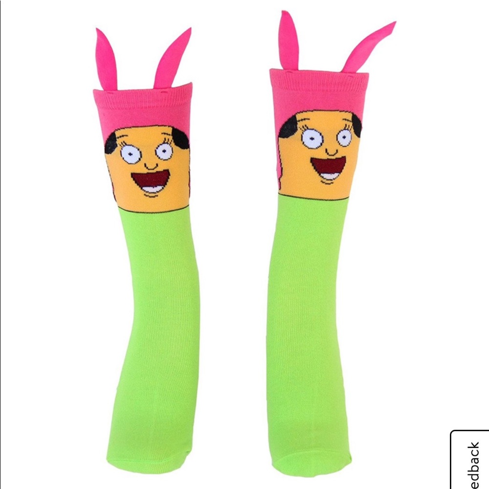 Bob’s Burgers Louise Long Socks Green and Pink